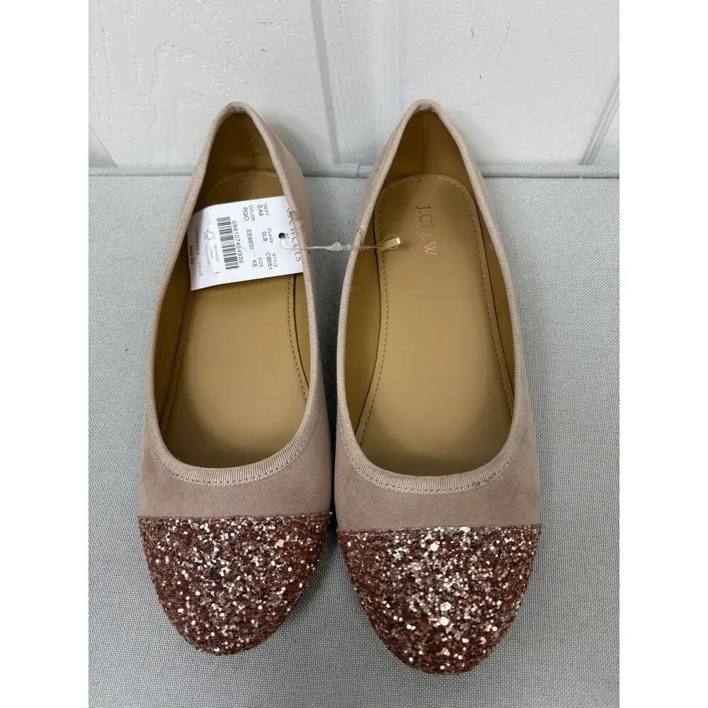 J. Crew Crewcuts Girl's Pink Glitter Ballet Flats - Size 5 - NEW